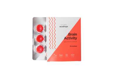 Карамель леденцовая Healthberry Ecodrops Brain Activity, 30 шт